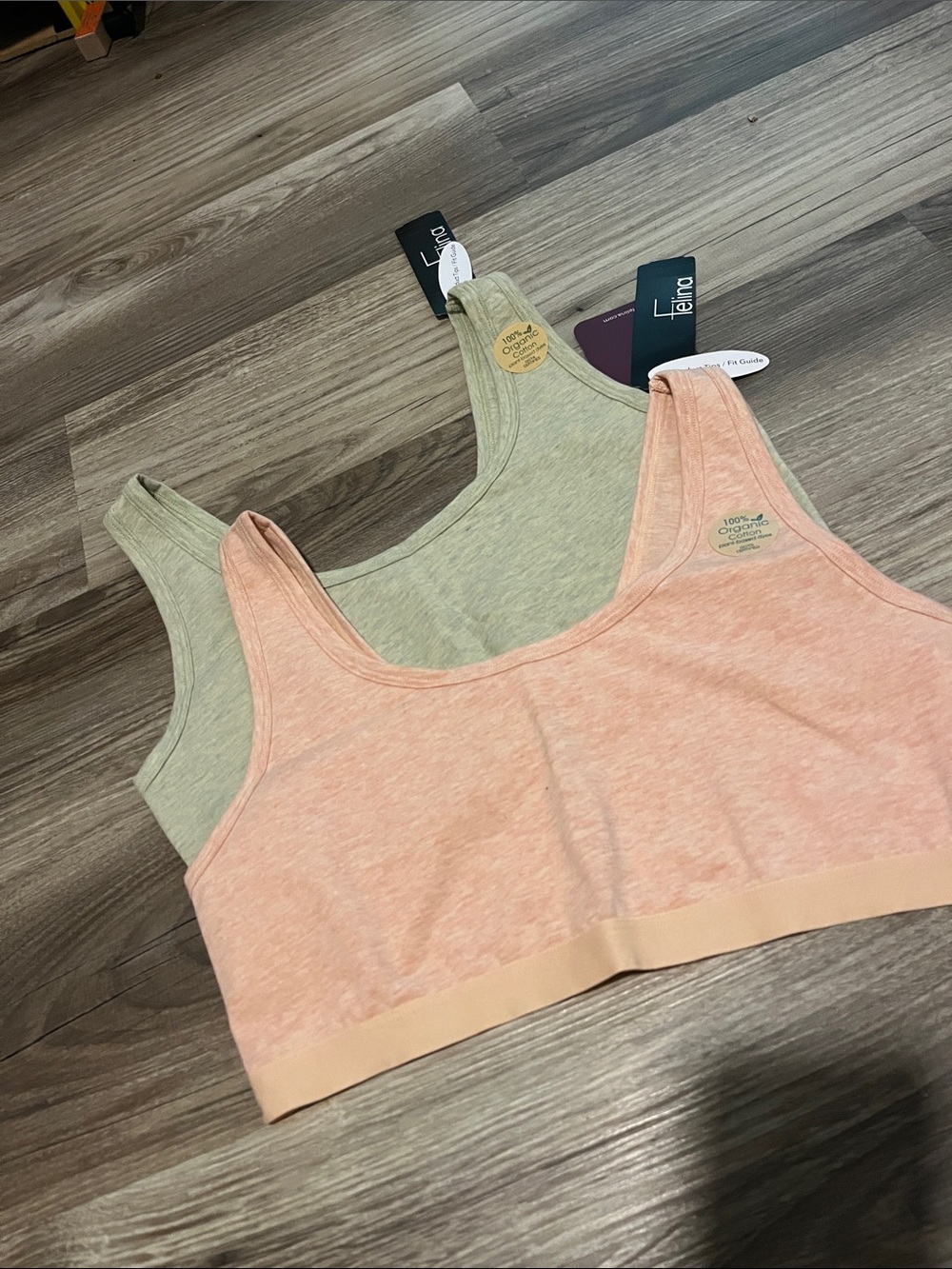 NWT Felina organic cotton bras (set of two) size medium